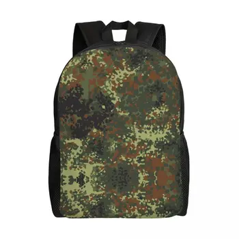 Персонализирана раница Flecktarn Camo жени мъже мода bookbag за колеж училище военна армия камуфлаж чанти